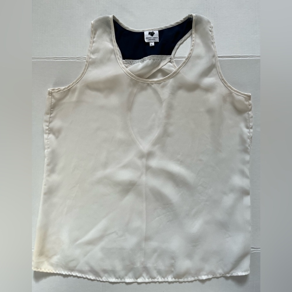 Against Nudity, sleeveless, sheer top, Sz L